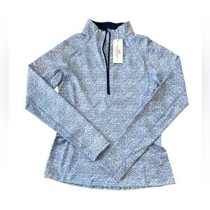 Vineyard Vines Performance 1/2 Zip Pullover Wave Printed Baby Blues Size XS NWT